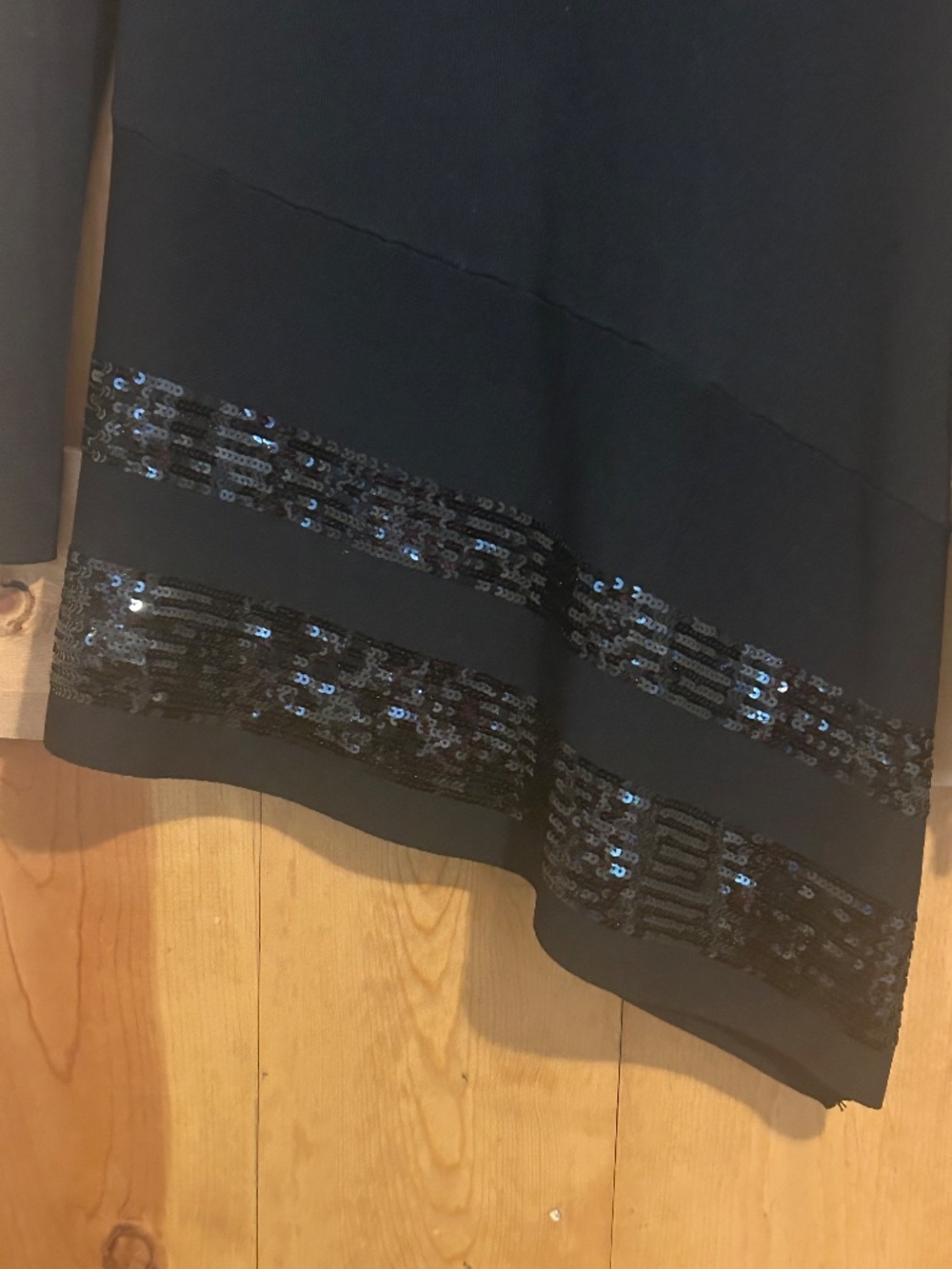 INC International Concepts Black Knit and Sequin Tunic - Picture 3 of 4